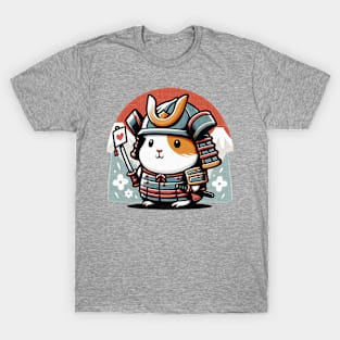 Kawaii Samurai Animal Hamster with Katana Cute Love Japanese Background Fuji Mount T-Shirt